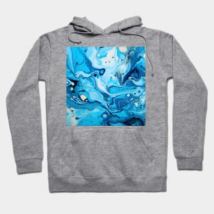 Azure Swirls Fluid Painting Hoodie